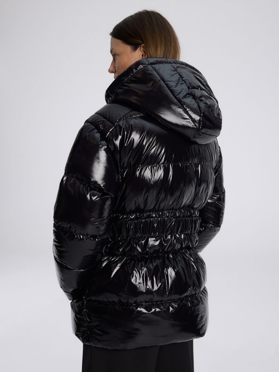 Quilted jacket with belt - black - RESERVED - 5