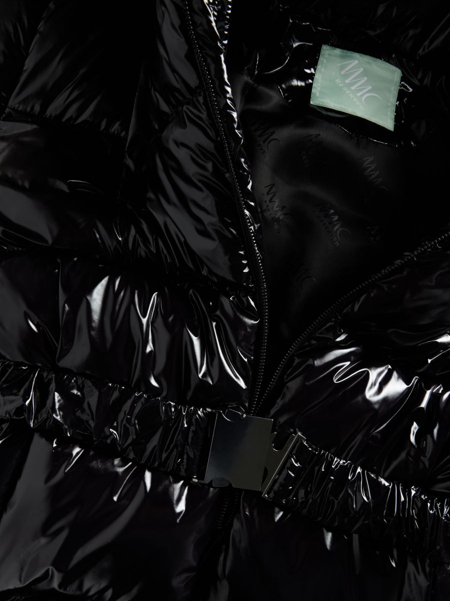 Quilted jacket with belt - black - RESERVED - 8