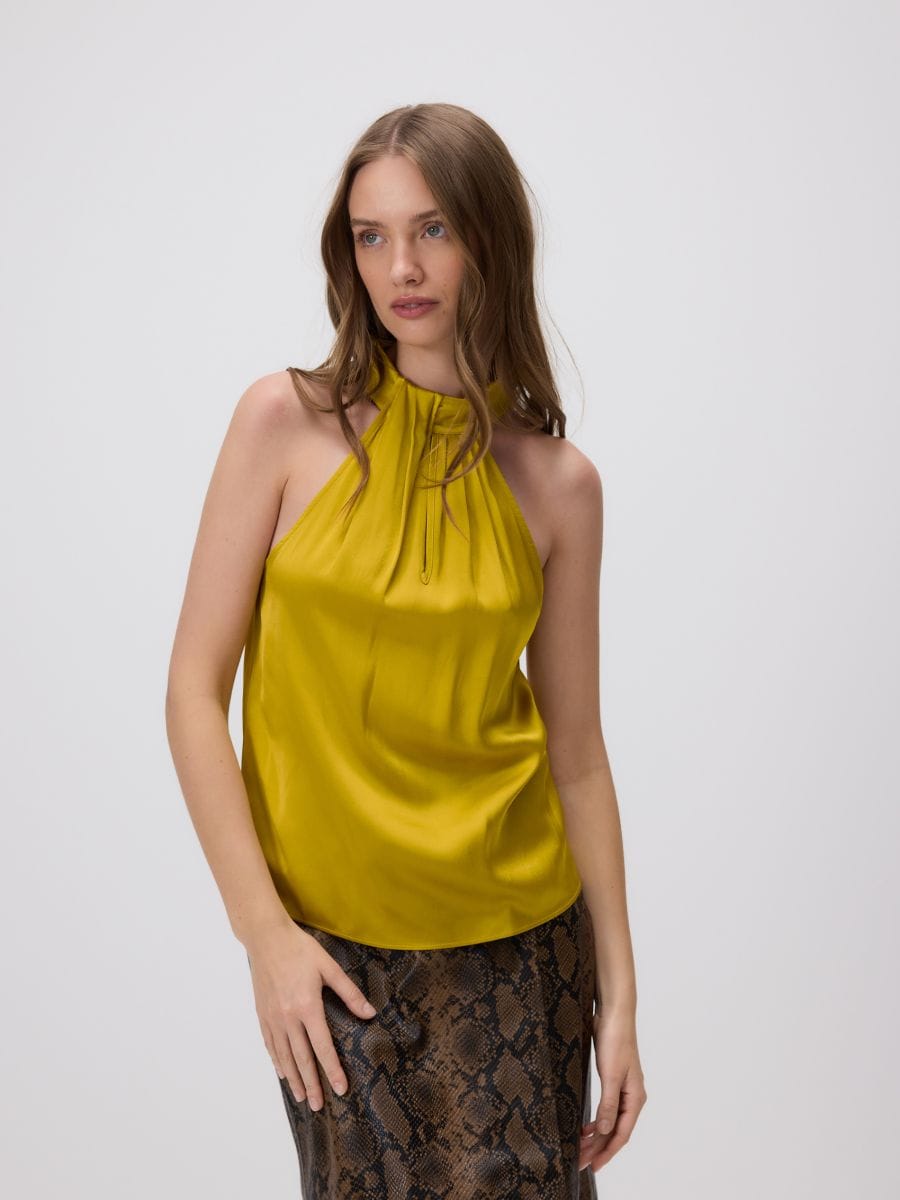 Viscose halter top - mustard - RESERVED - 5