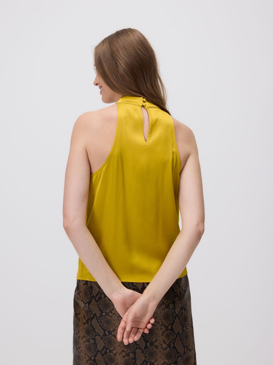Viscose halter top - mustard - RESERVED - 4