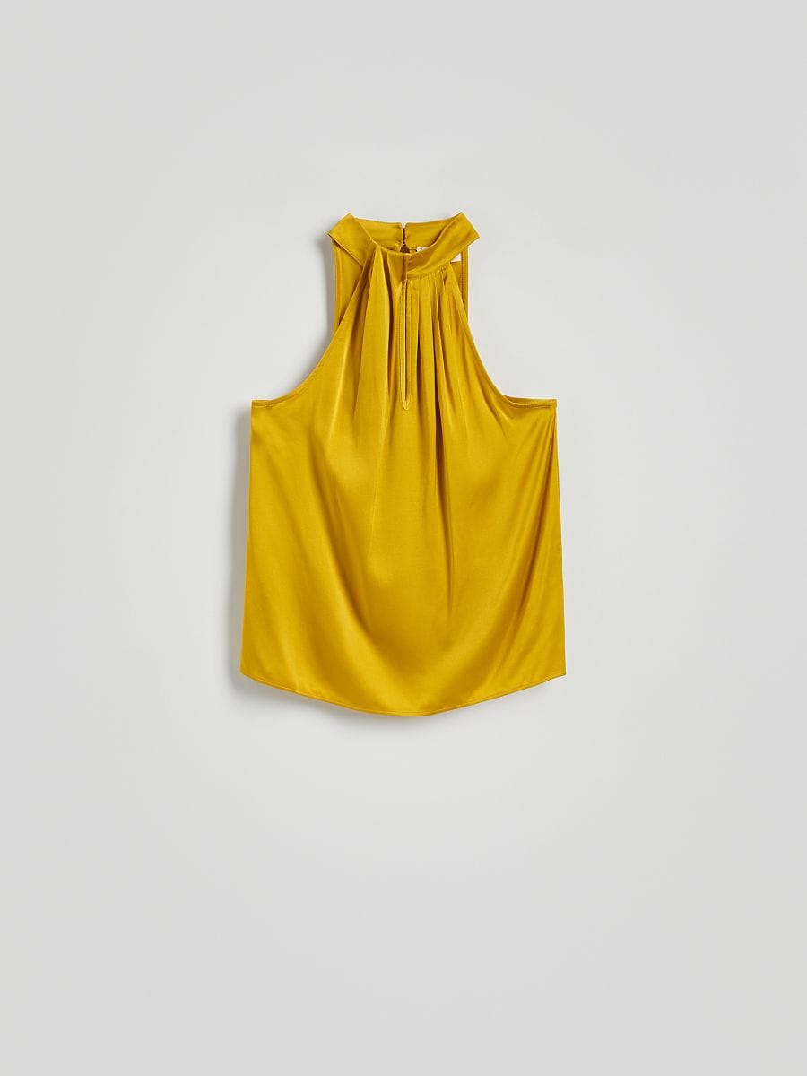 Viscose halter top - mustard - RESERVED - 8