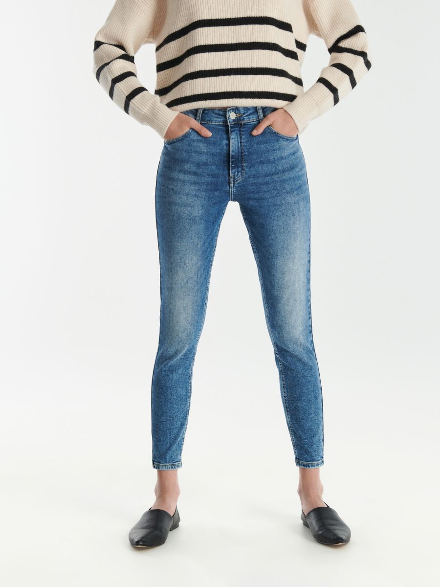 Kavbojke slim push up - modra - RESERVED - 3