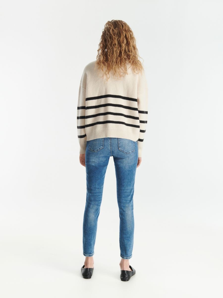 Kavbojke slim push up - modra - RESERVED - 4