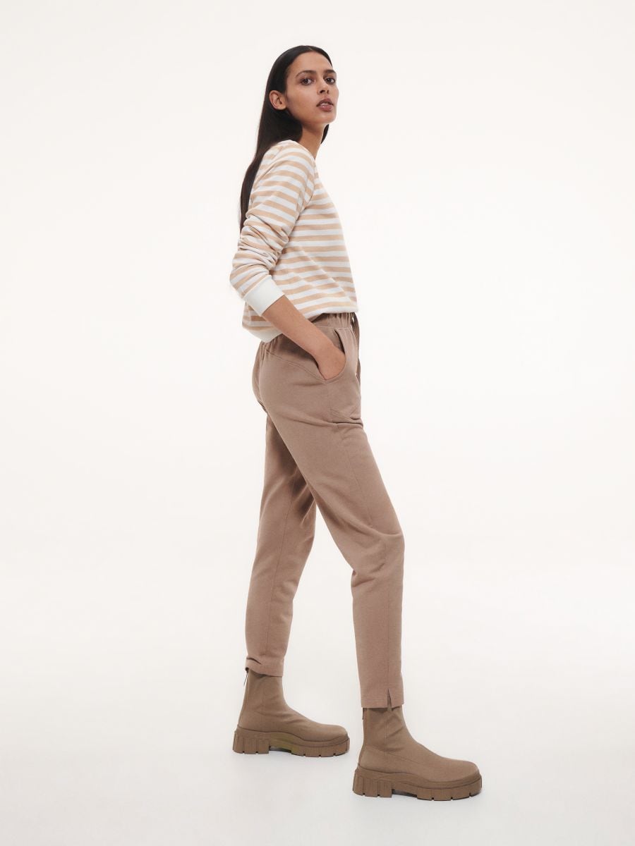 Pamučne jogger pantalone - bež - RESERVED - 2