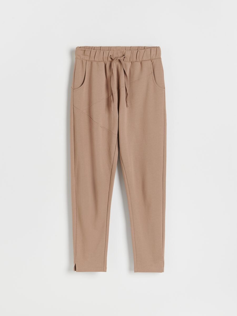 Pamučne jogger pantalone - bež - RESERVED - 4