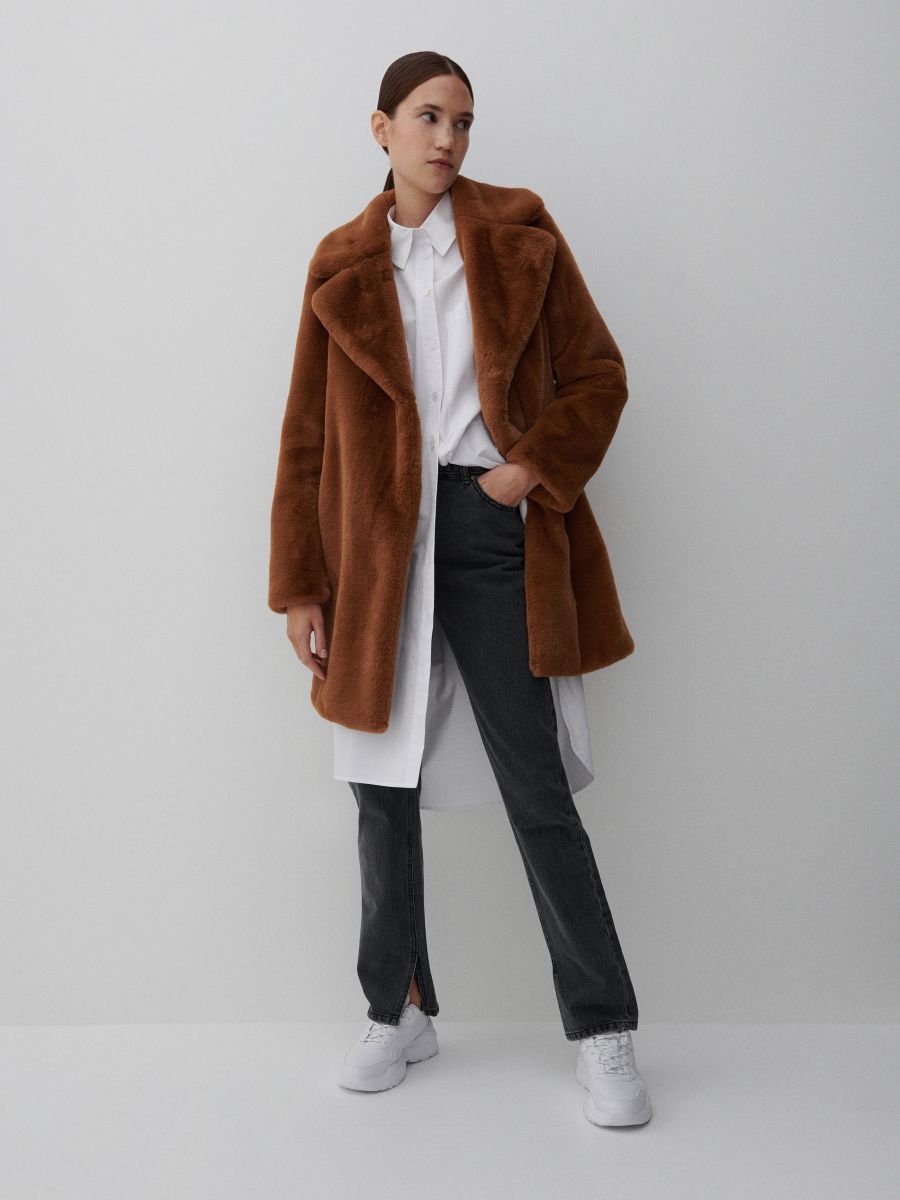 LADIES` COAT - zlatno braon - RESERVED - 2