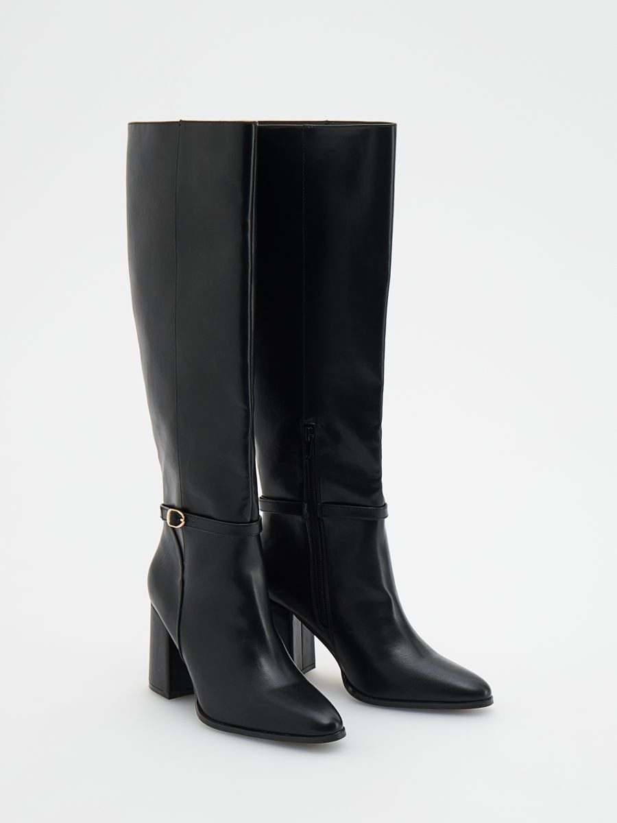 Heeled knee-high boots - black - RESERVED - 2