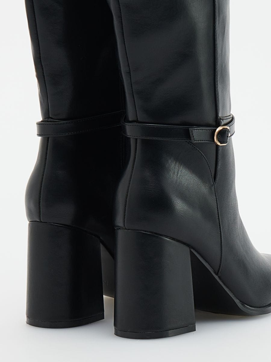 Heeled knee-high boots - black - RESERVED - 3