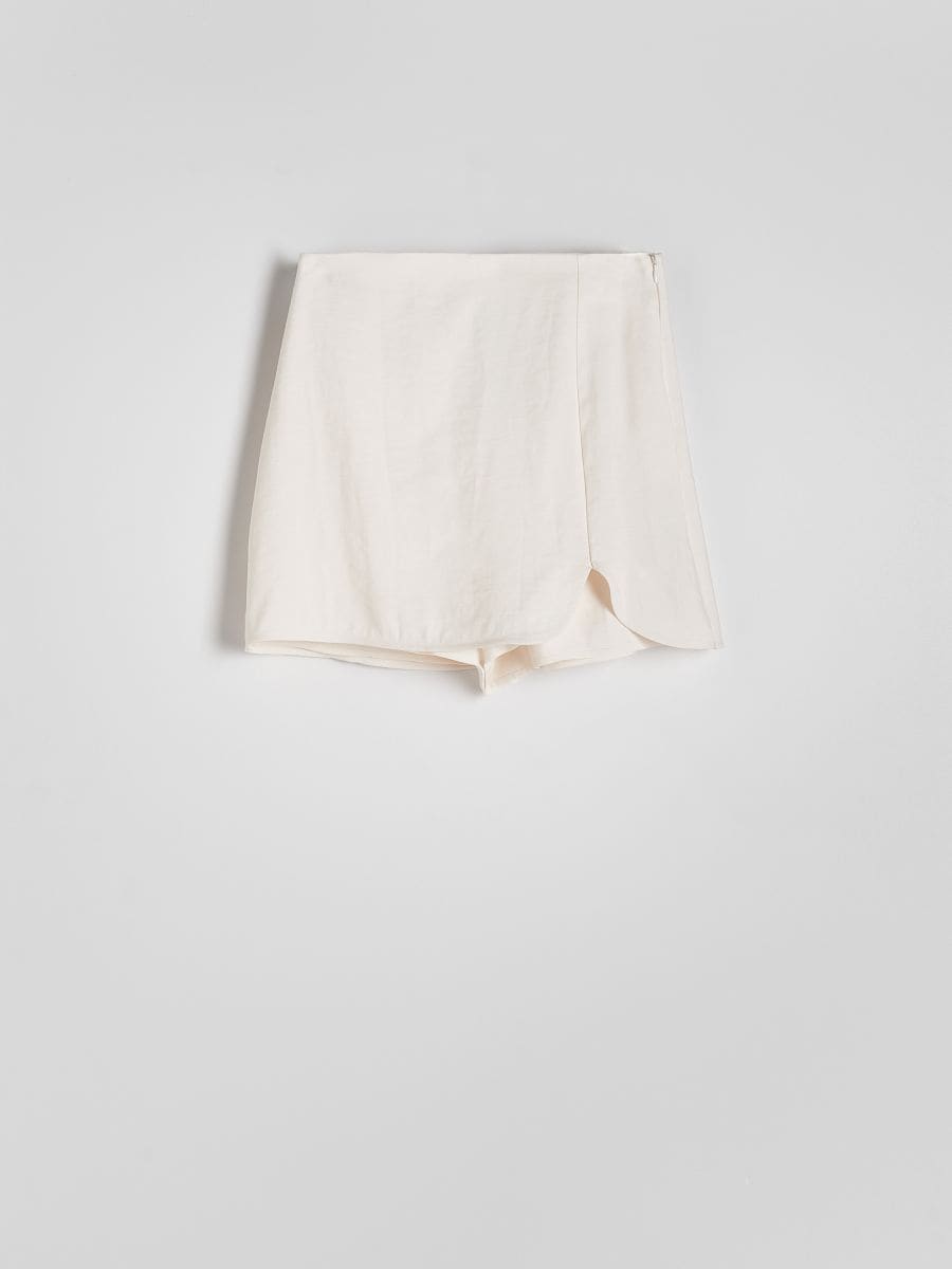 Skort in viscose blend - white - RESERVED - 3