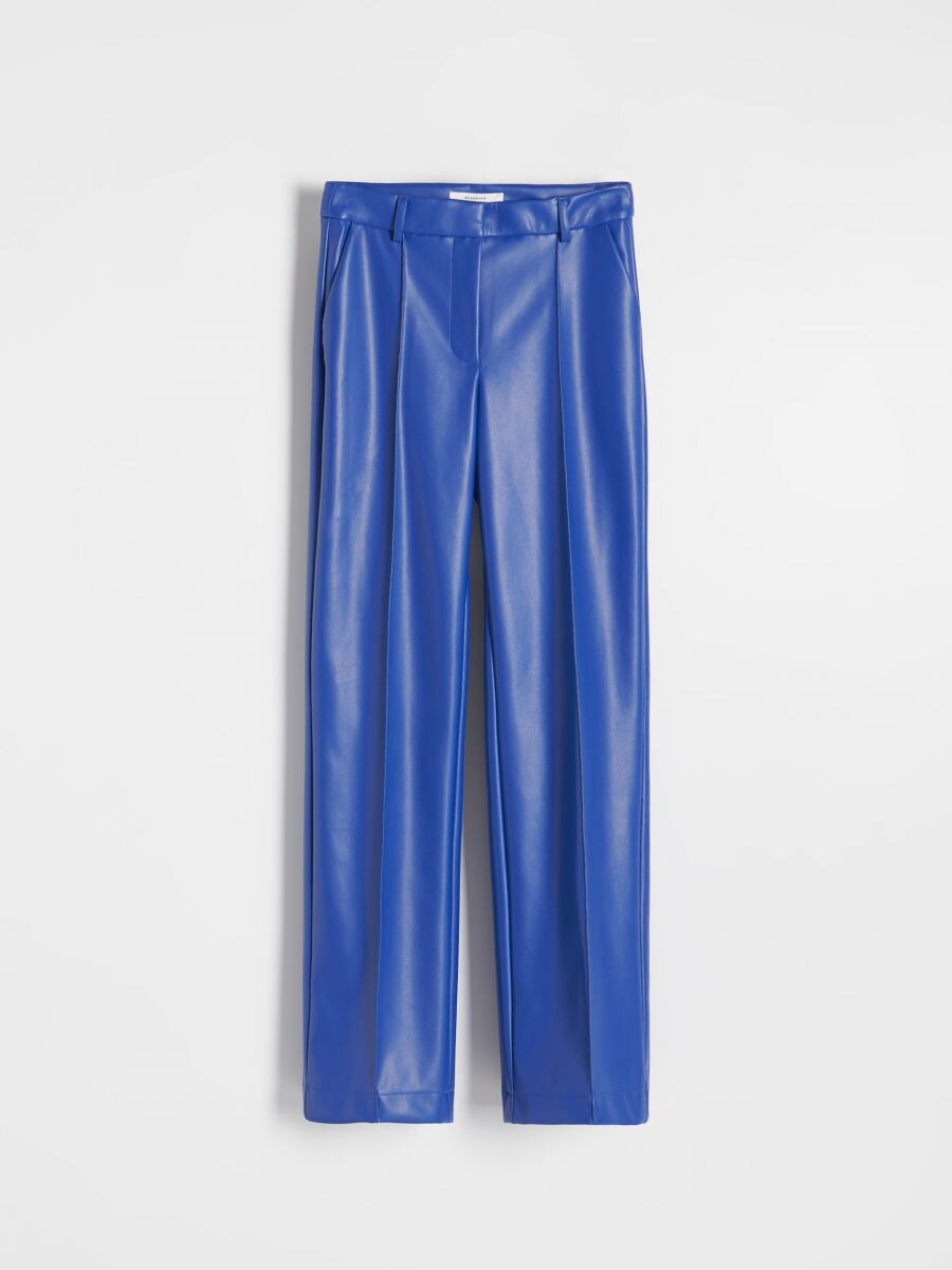 Pantalone od veštačke kože - plava - RESERVED - 3