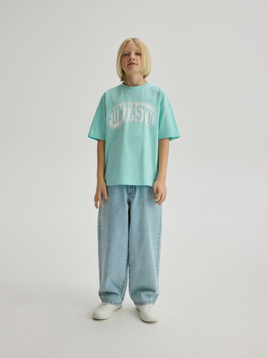 T-shirt with print - mint green - RESERVED - 5