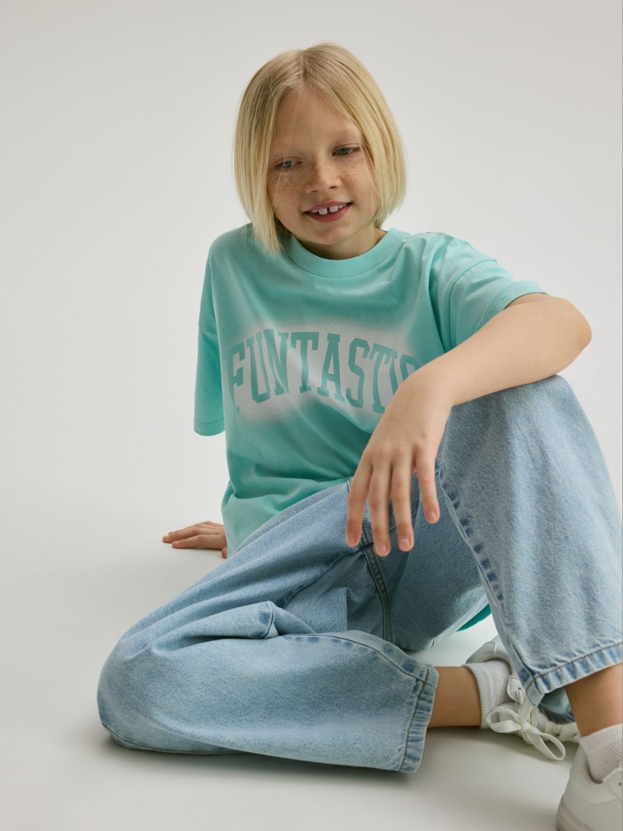 T-shirt with print - mint green - RESERVED - 5