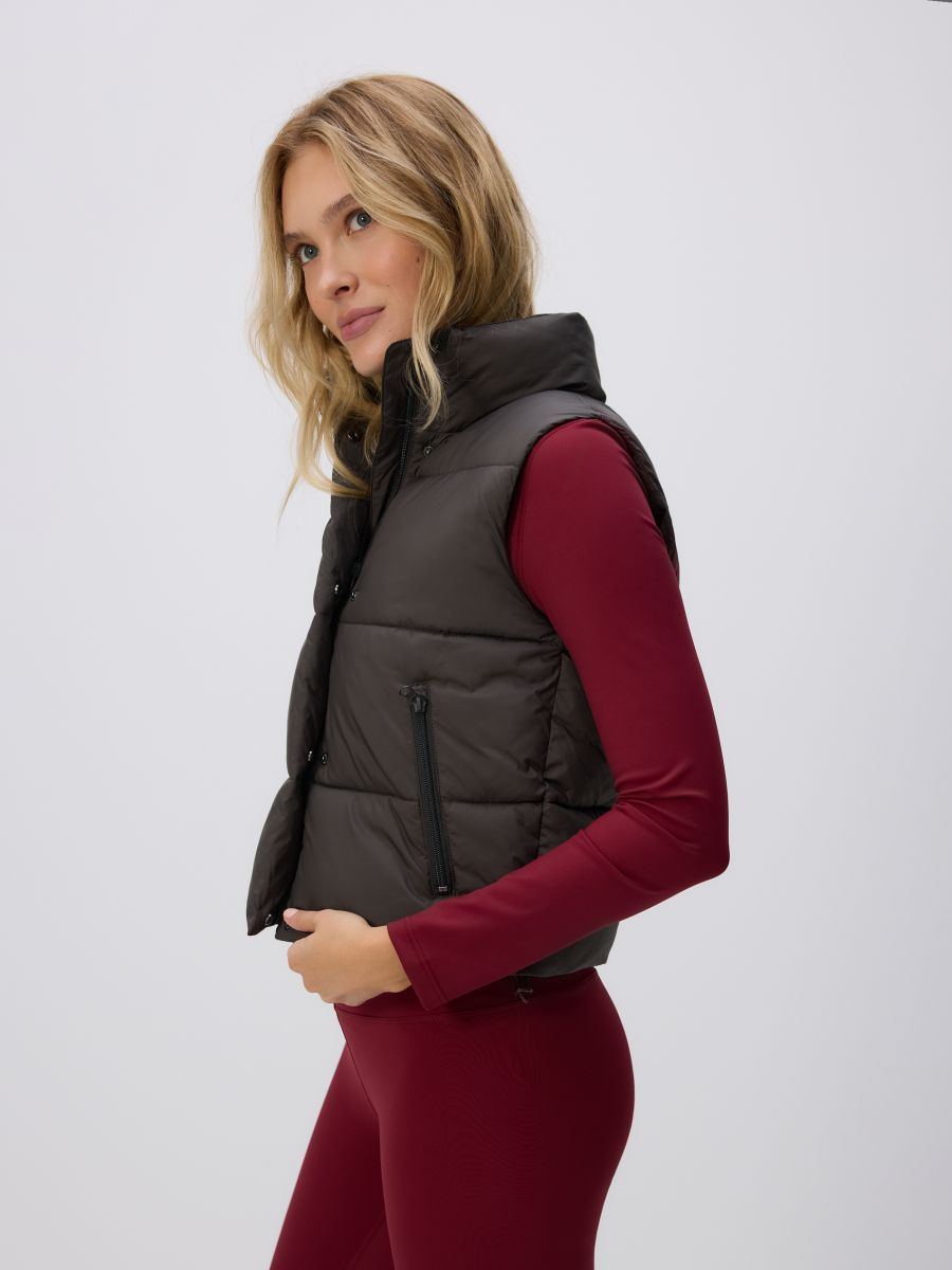 Kamizelka ze stójką - szary - RESERVED