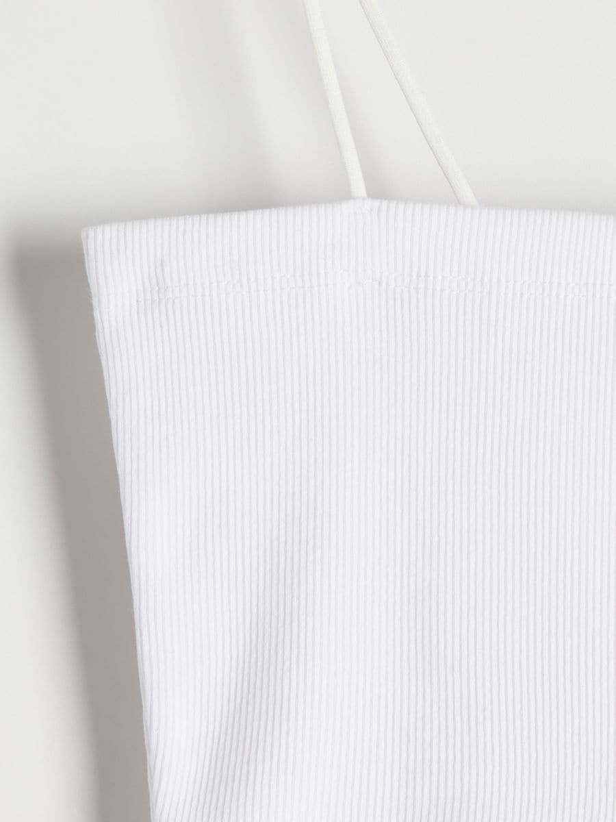 Spagetti pántos crop top - fehér - RESERVED - 5