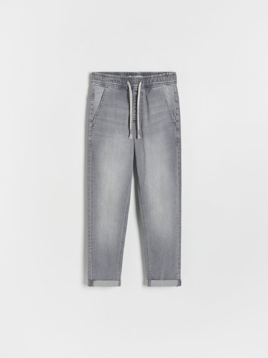 Elastische carrot jeans - light grey - RESERVED