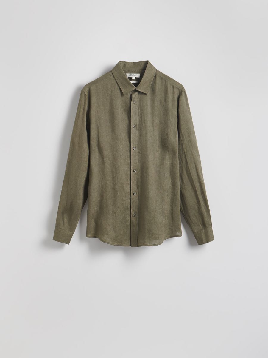 Regular fit linen shirt - green - RESERVED - 6