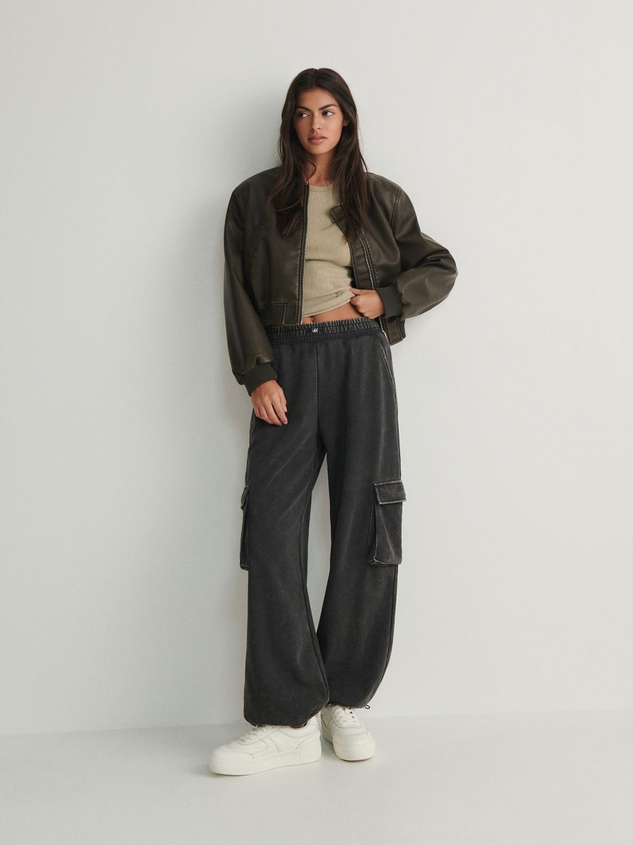 Cargo sweatpants - dark grey - RESERVED - 2