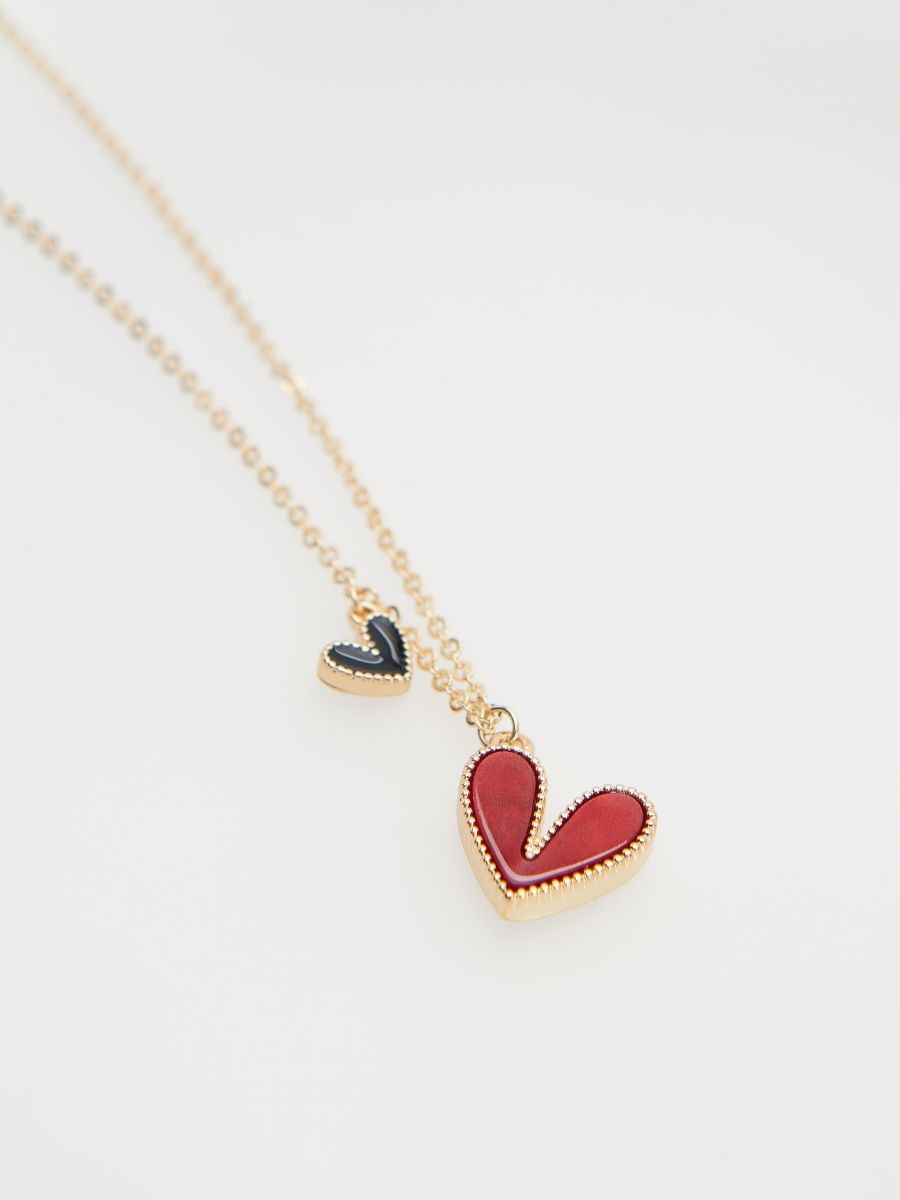 Necklace with heart motif - multicolor - RESERVED - 2