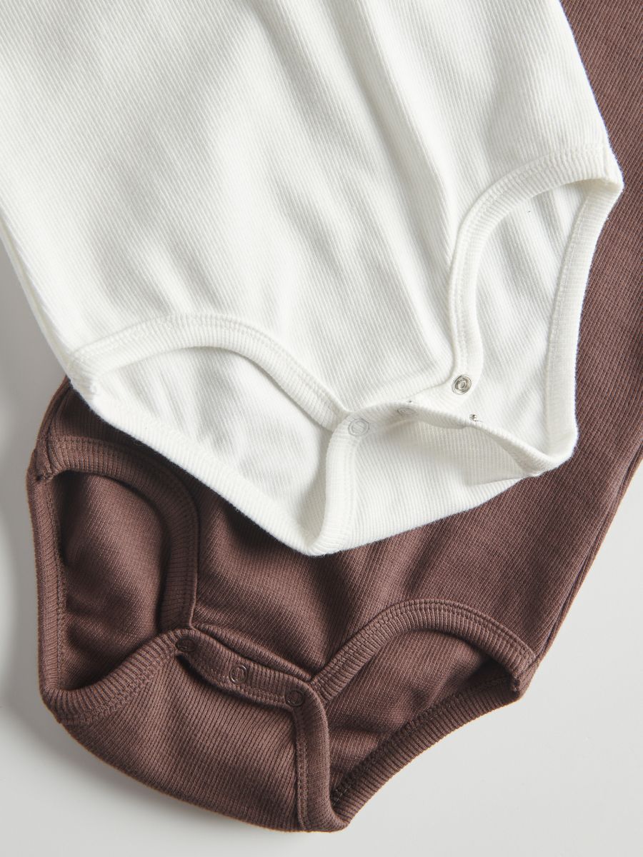 Rollkragen-Body mit hohem Baumwollanteil, 2er-Pack - creme - RESERVED - 4