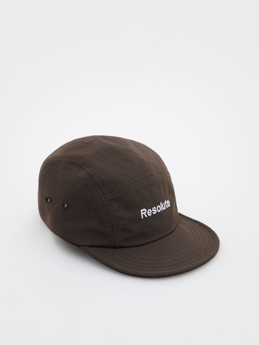 Cap with slogans - dark brown - RESERVED - 2