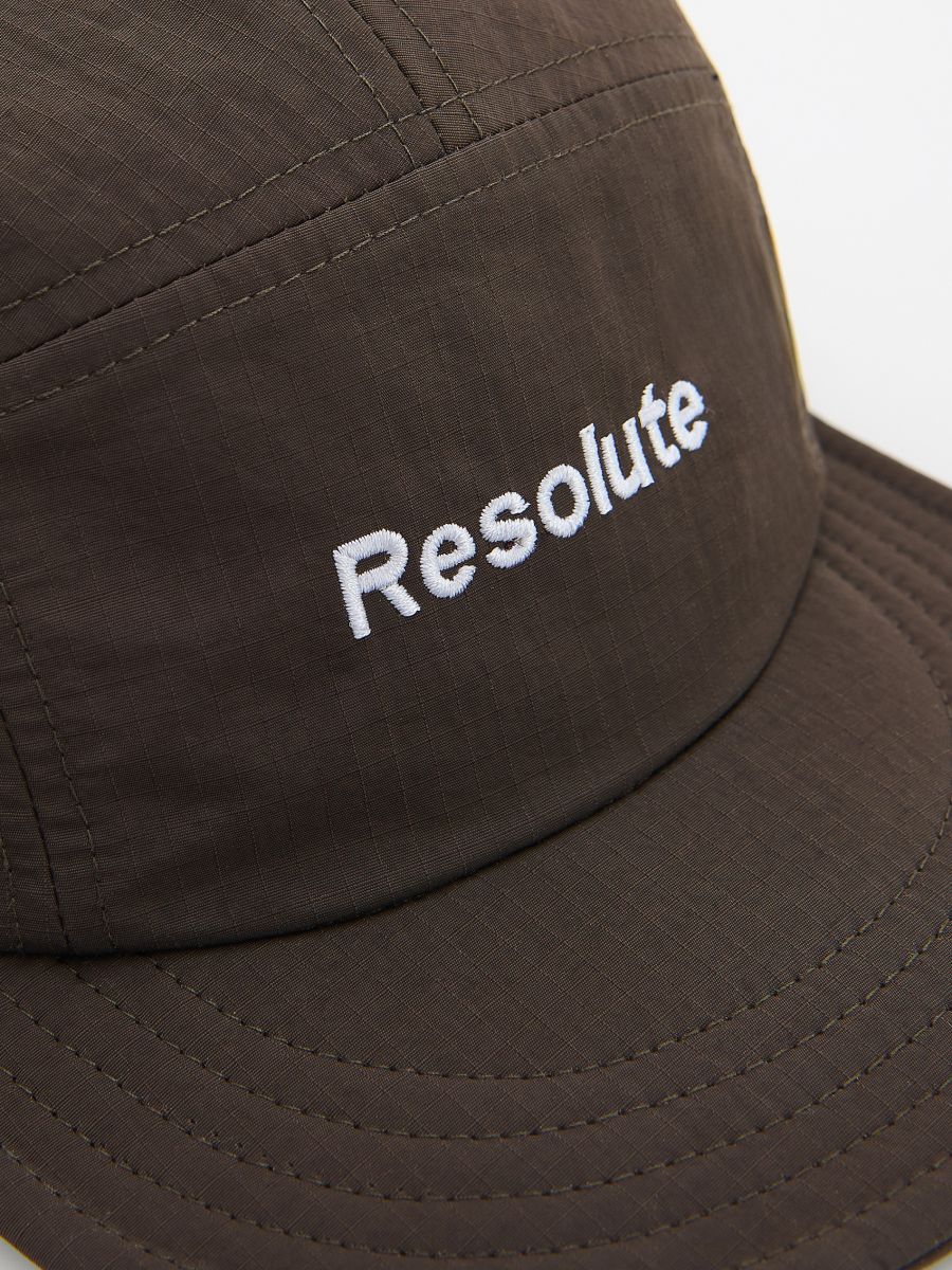 Cap with slogans - dark brown - RESERVED - 3