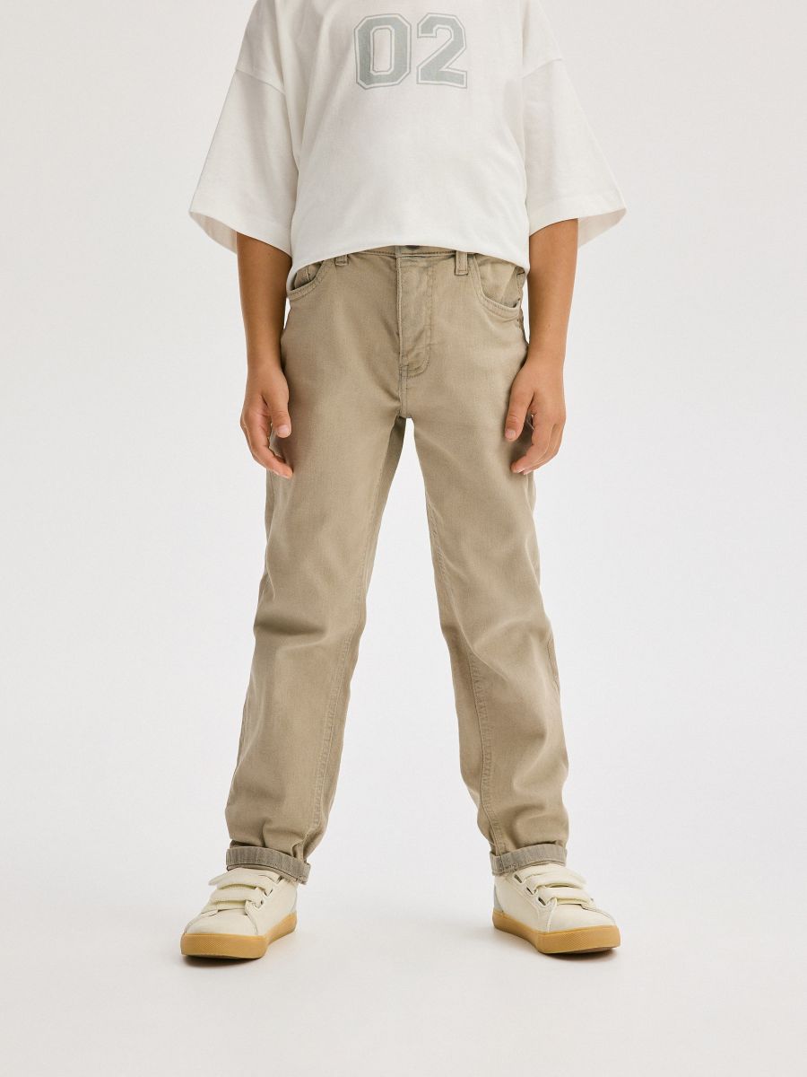 Elastic regular jeans - beige - RESERVED - 6