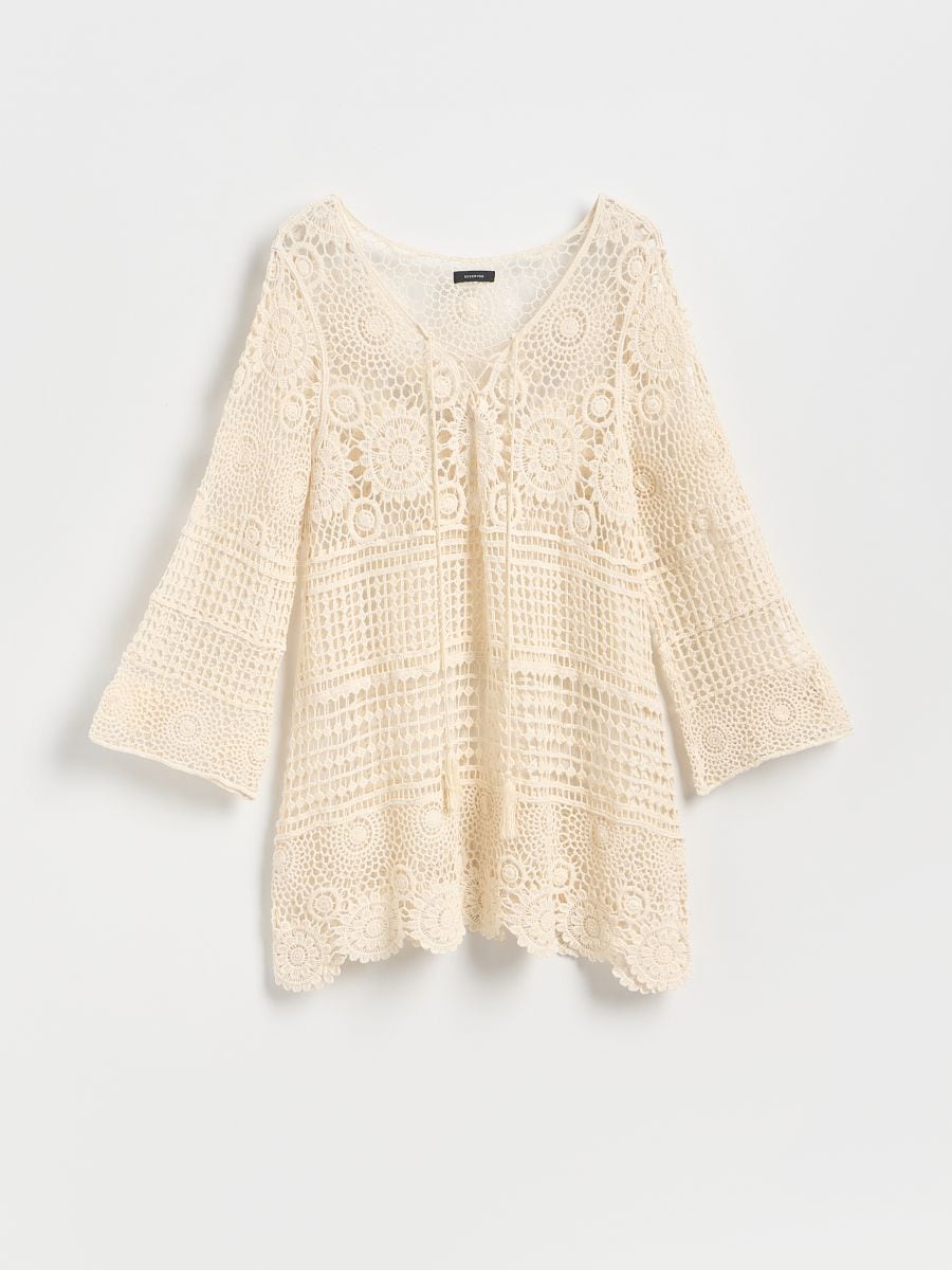 LADIES` PONCHO - boja pšenice - RESERVED