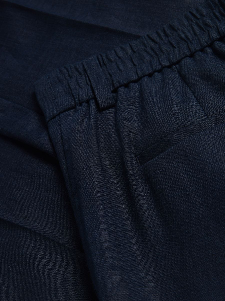 Regular fit linen pants - navy - RESERVED - 2