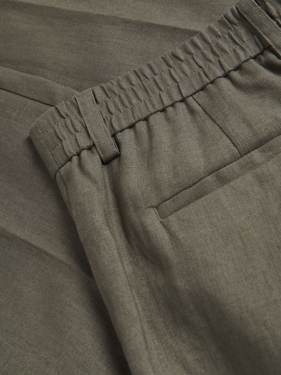 Regular fit linen pants - green - RESERVED - 3