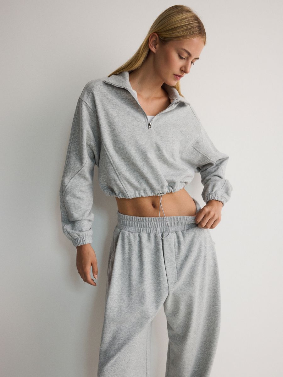 Spodnie dresowe oversize - jasnoszary - RESERVED - 3