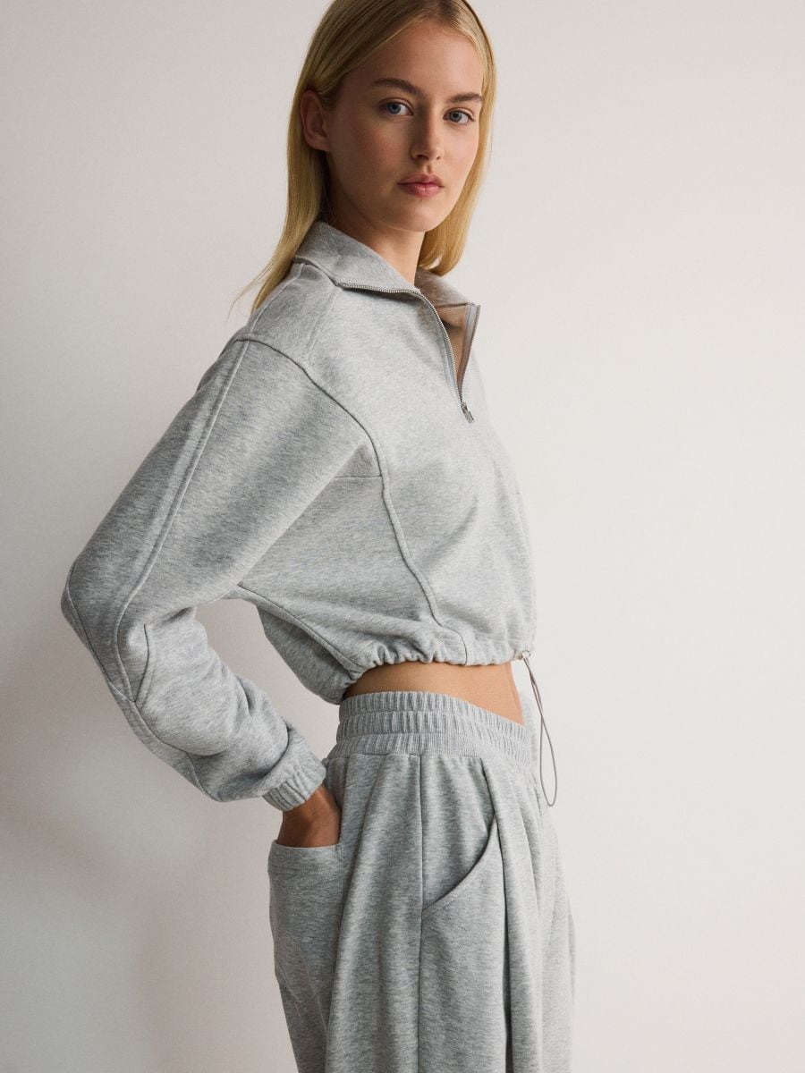 Spodnie dresowe oversize - jasnoszary - RESERVED - 4