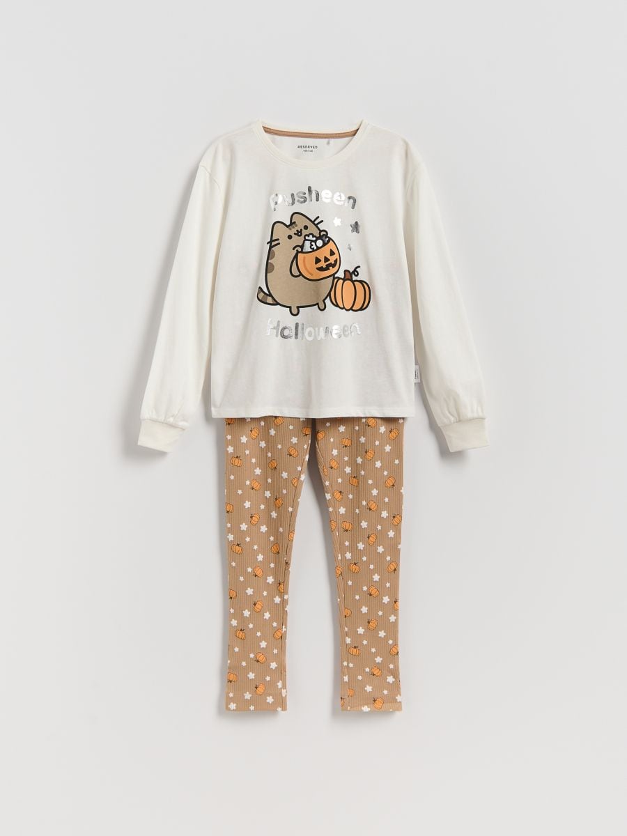 Pusheen pamut pizsamaszett - testszínű - RESERVED