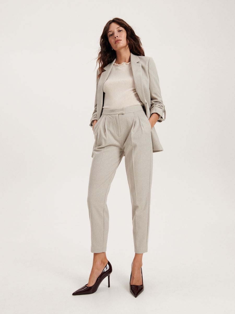 LONG JACKET WITH ROLL-UP SLEEVES - light grey - RESERVED - 2