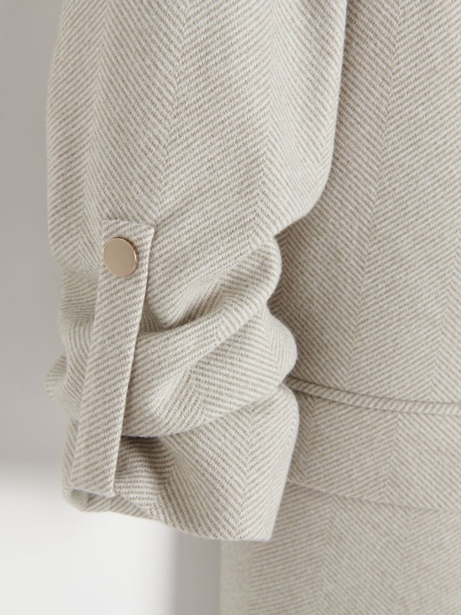 LONG JACKET WITH ROLL-UP SLEEVES - light grey - RESERVED - 5
