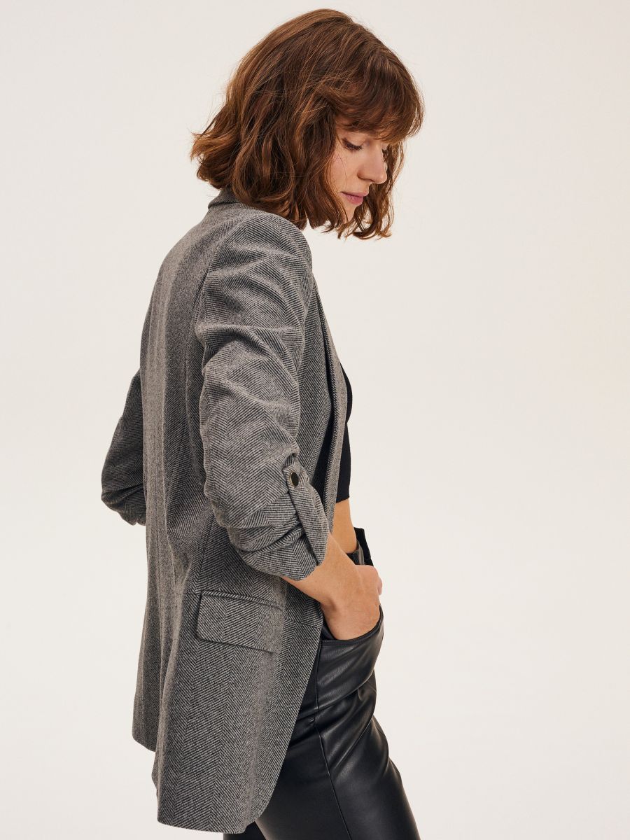 LADIES` BLAZER - MÖRKGRÅ - RESERVED - 3