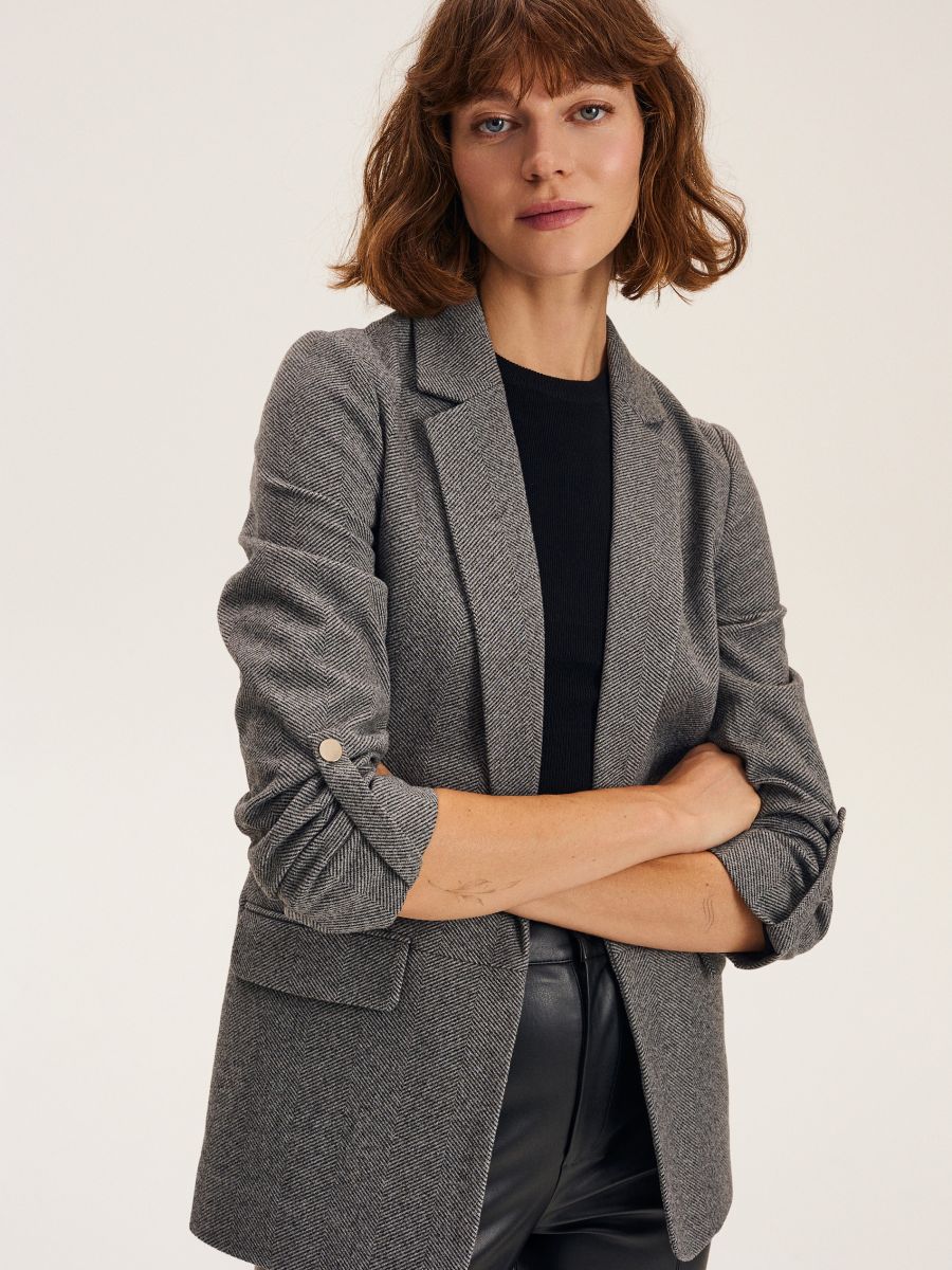 LADIES` BLAZER - MÖRKGRÅ - RESERVED - 2