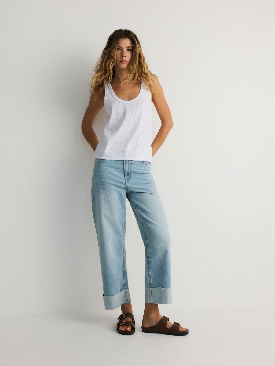 LADIES` JEANS TROUSERS - blå - RESERVED