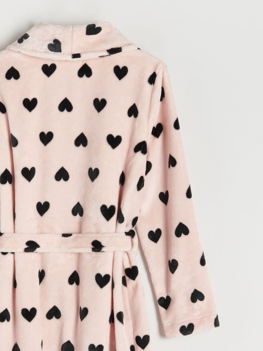 Heart pattern dressing gown - pastel pink - RESERVED - 3