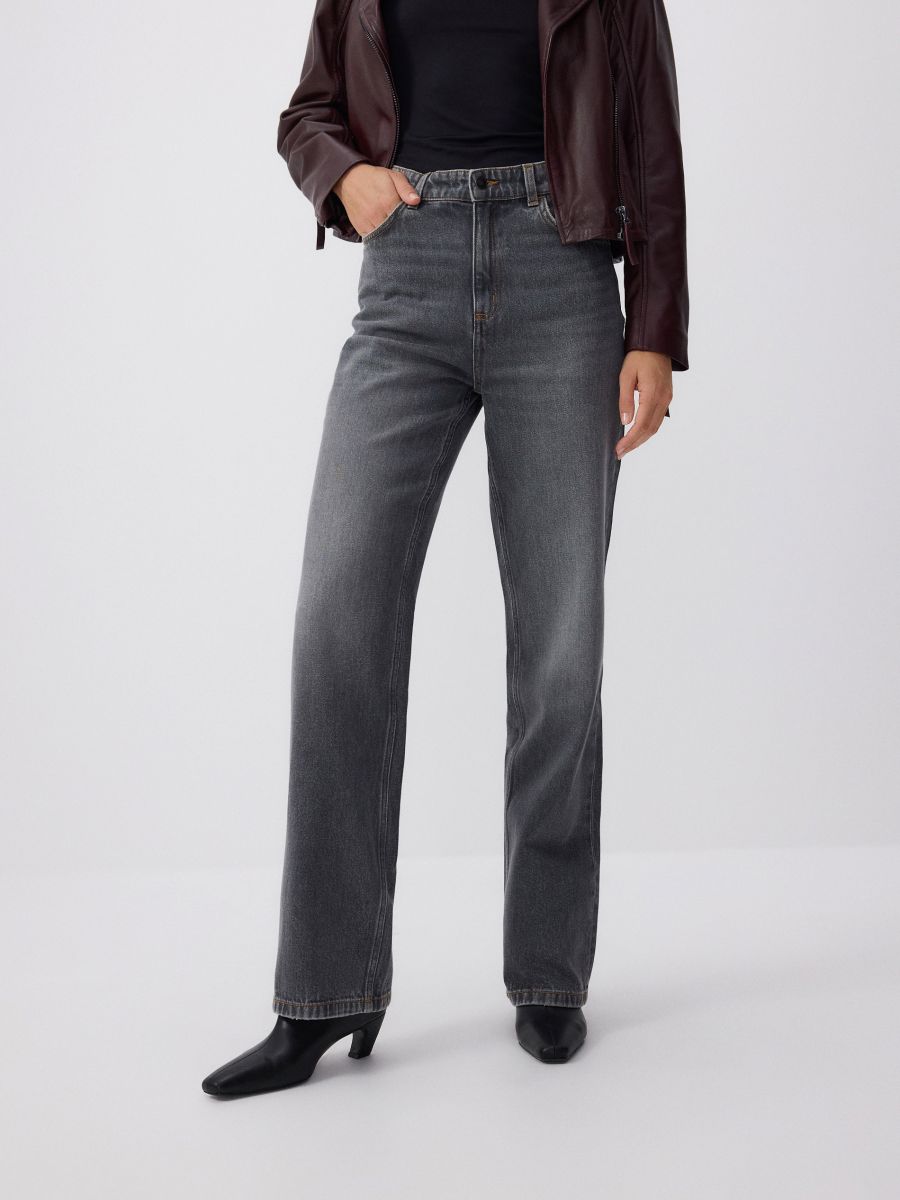 Straight loose jeans - grey - RESERVED