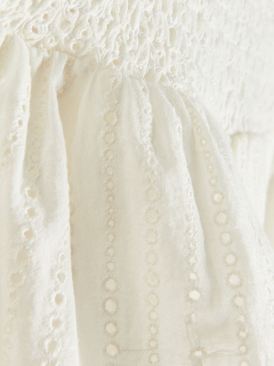 Mini skirt with ruffles - cream - RESERVED - 3