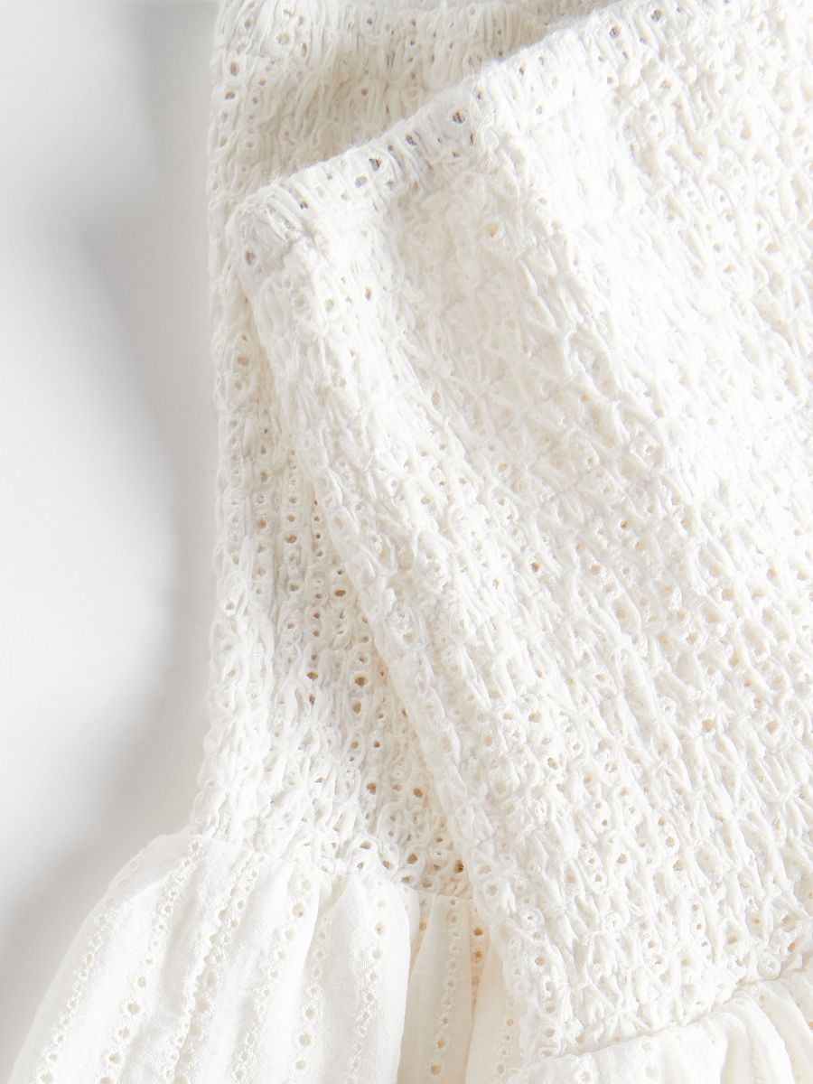 Mini skirt with ruffles - cream - RESERVED - 4
