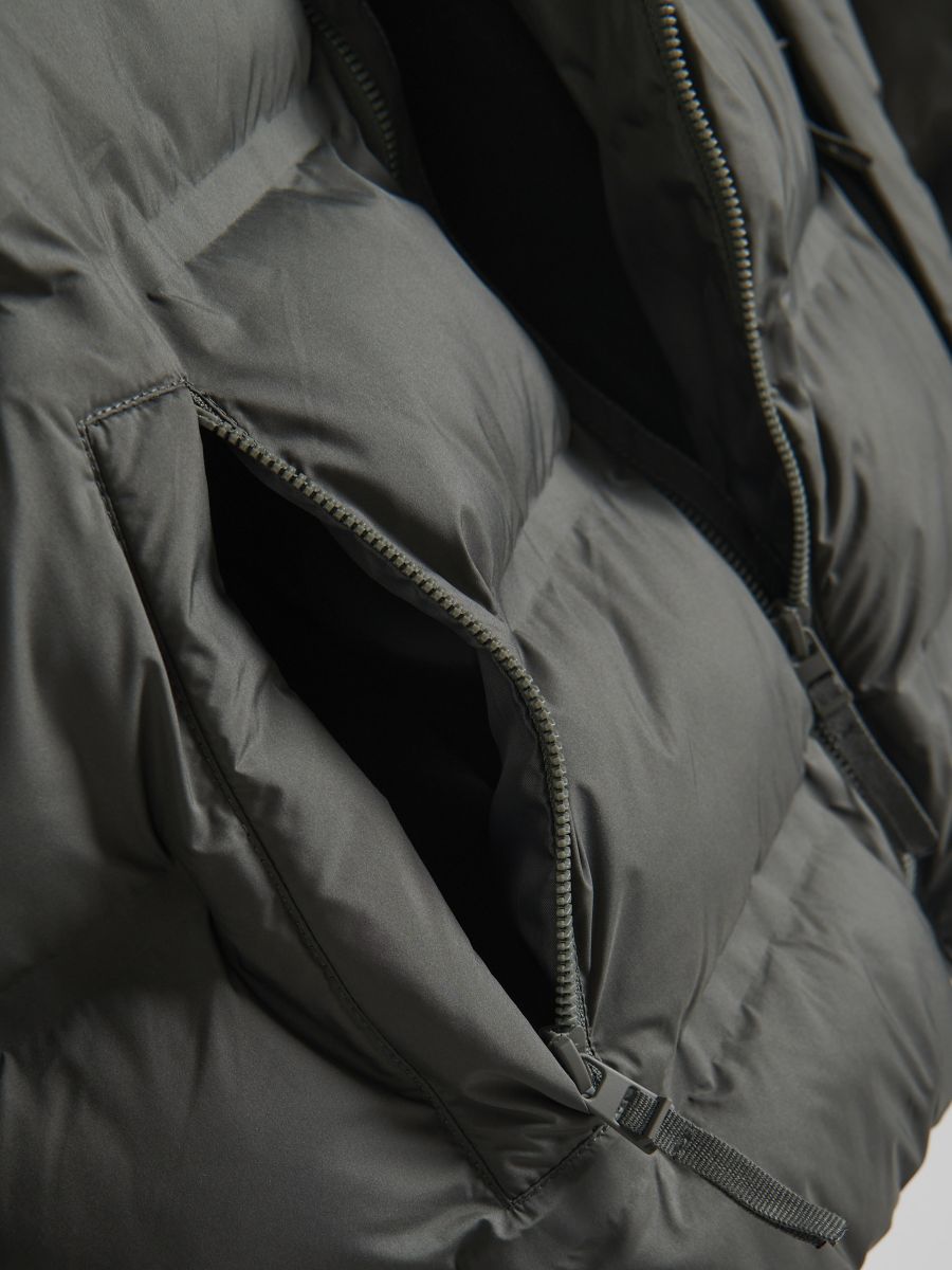 Quilted jacket with hood - dark grey - RESERVED - 2