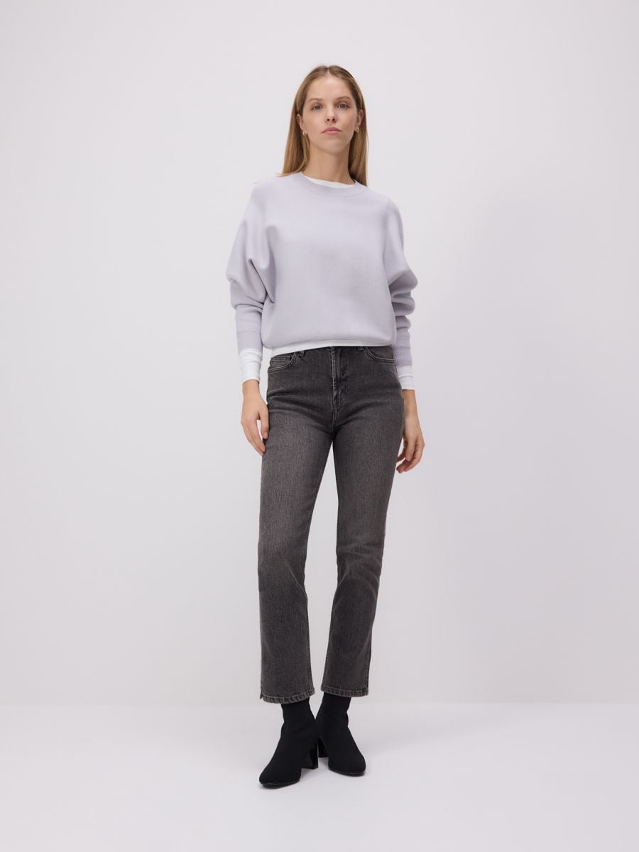 LADIES` JEANS TROUSERS - ΓΚΡΙ - RESERVED