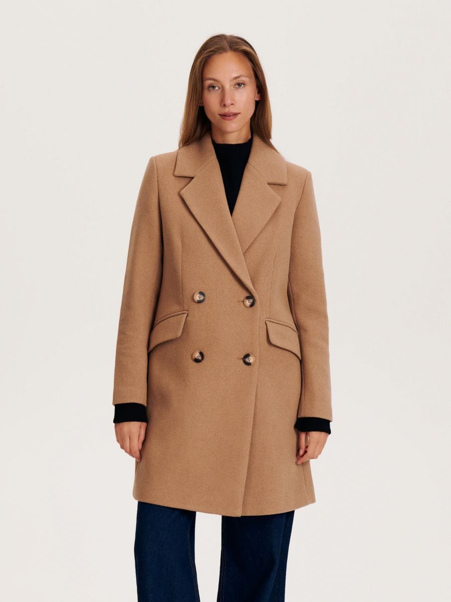 Frakke i uldblanding - beige - RESERVED - 2