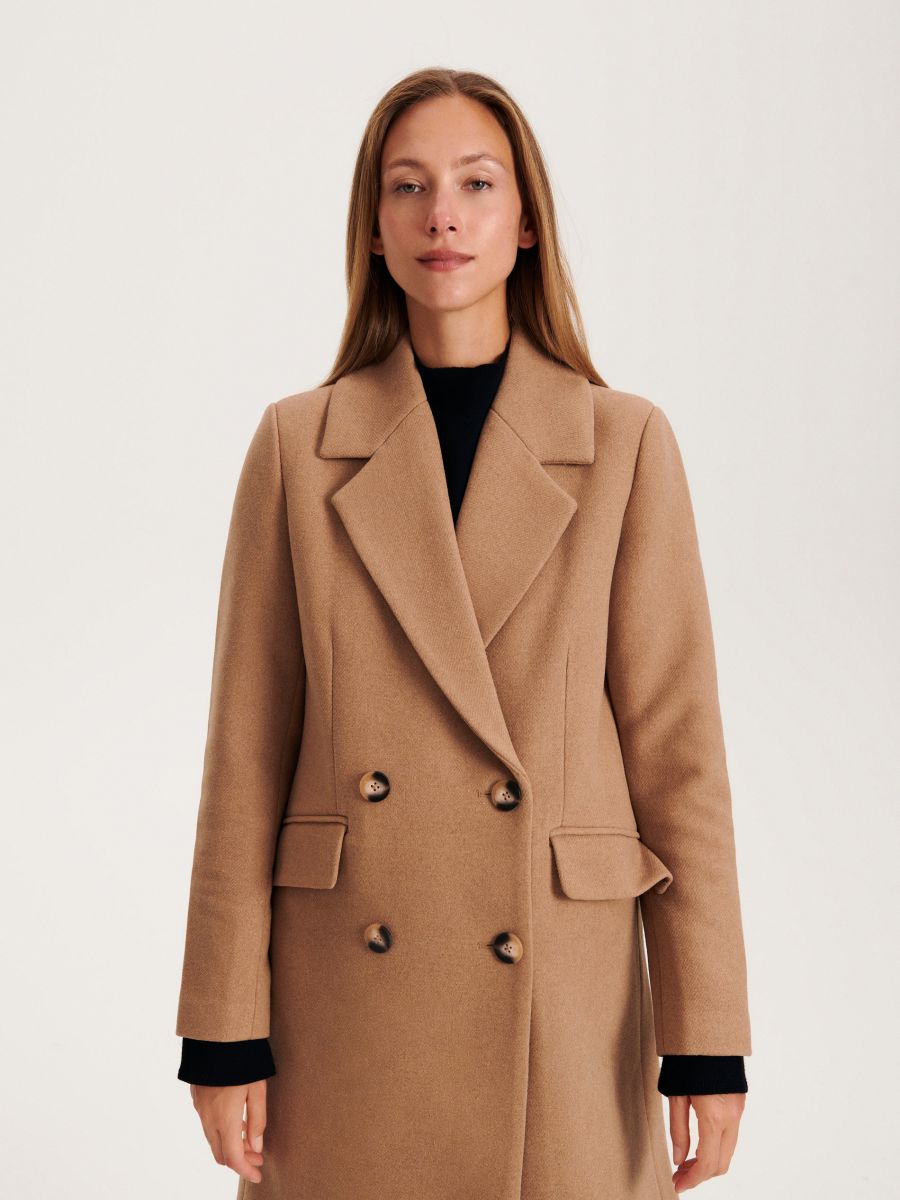 Frakke i uldblanding - beige - RESERVED - 4