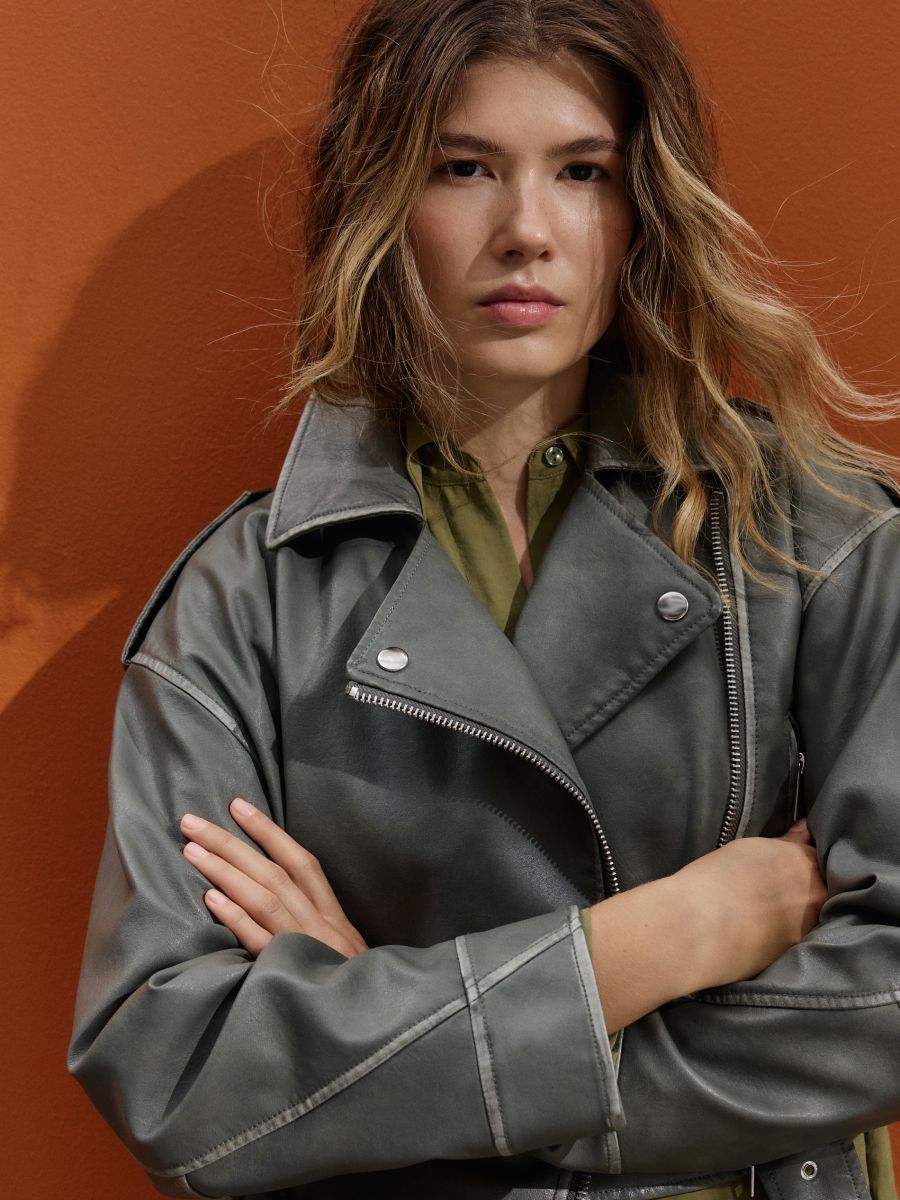LADIES` OUTER JACKET & BELT - pepaljasto zelena - RESERVED - 6