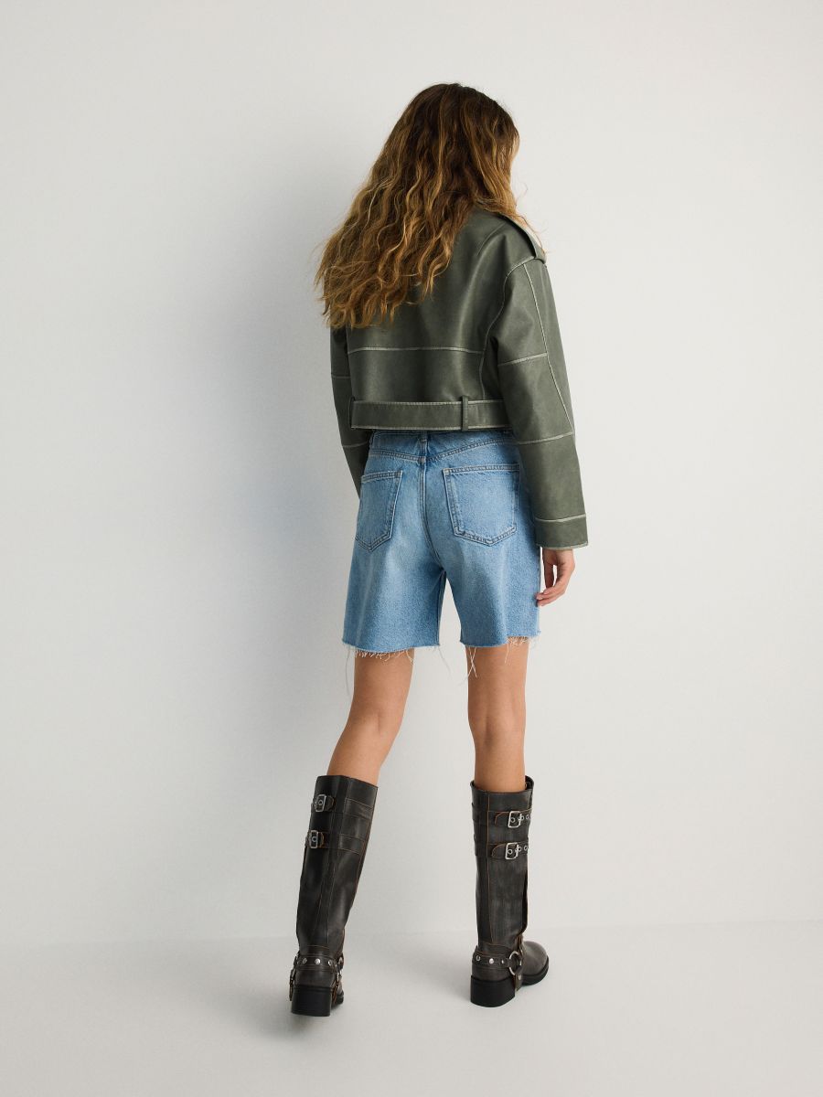 LADIES` OUTER JACKET & BELT - pepaljasto zelena - RESERVED - 3