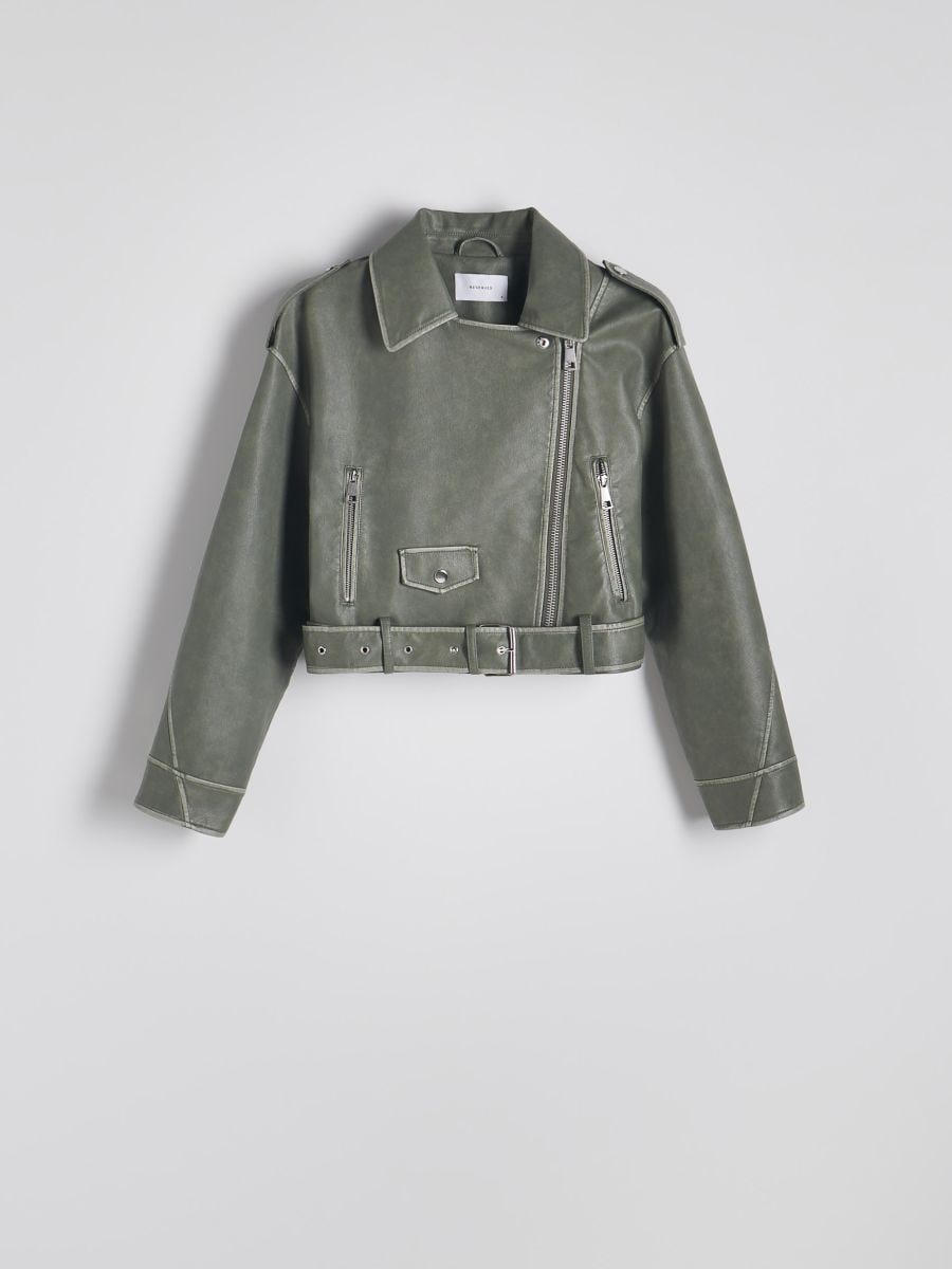 LADIES` OUTER JACKET & BELT - pepaljasto zelena - RESERVED - 8