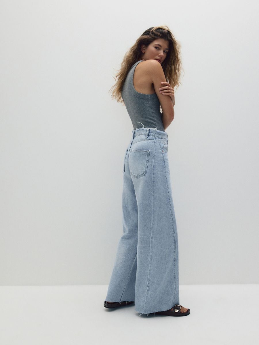 Wide leg jeans - blauw - RESERVED