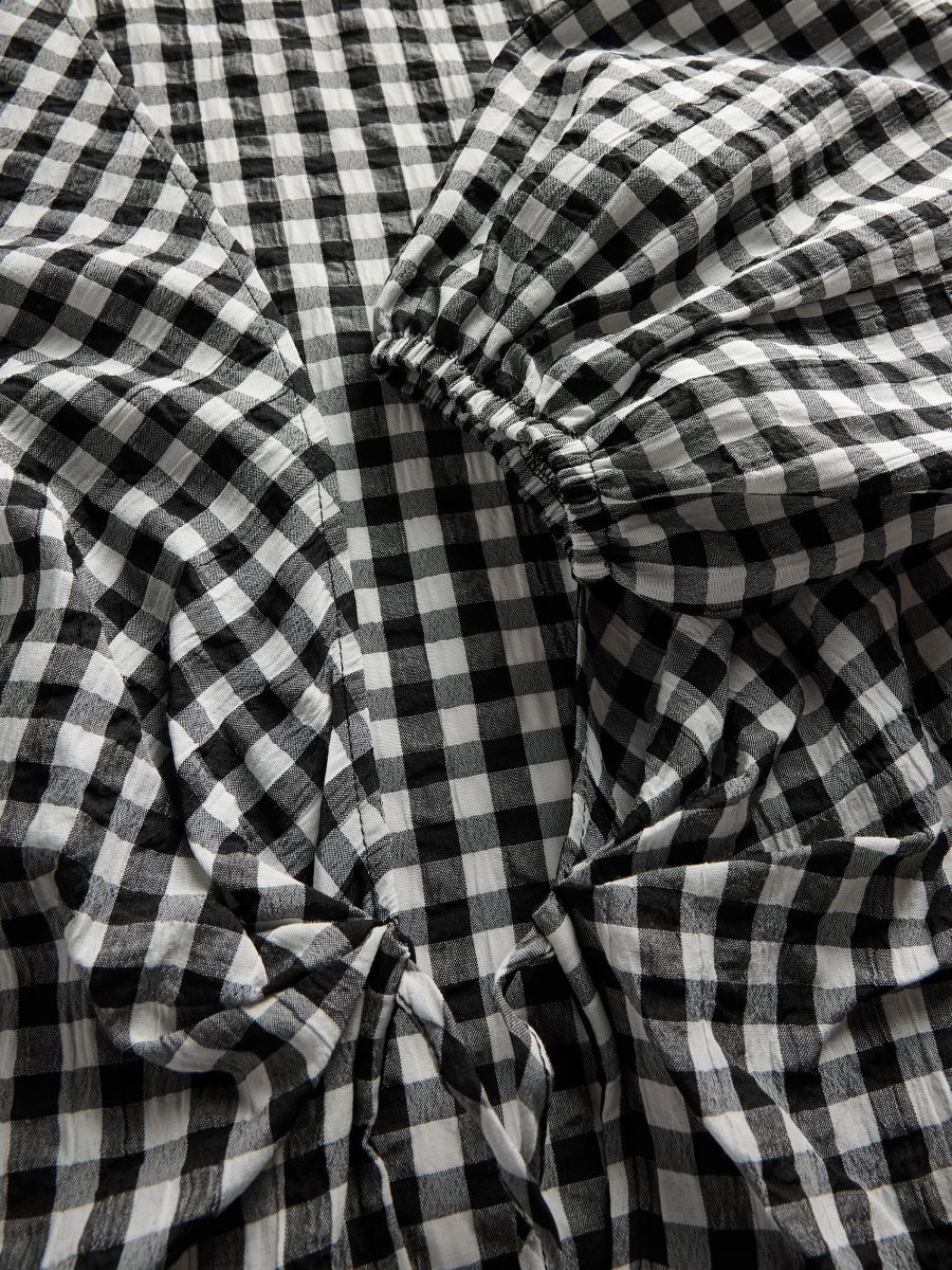 Bluse mit Bindedetail - schwarz - RESERVED - 5